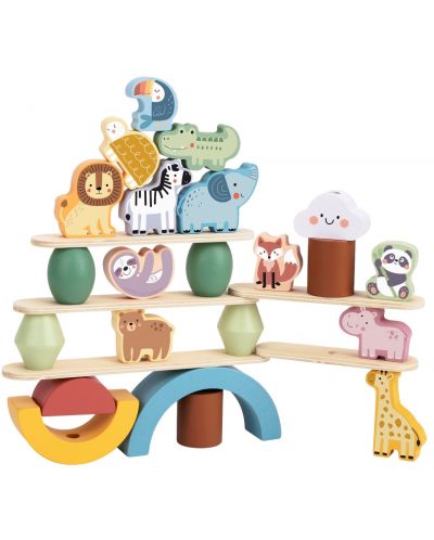 Детска дървена игра Tooky Toy - Animals, за баланс  - 5