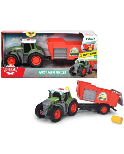Детска играчка Dickie Toys - Трактор с ремарке, Fendt farm trailer - 1