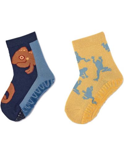 Чорапи със силиконова подметка Sterntaler - Хамелеон, 19/20 размер, 12-18 месеца, 2 чифта - 1