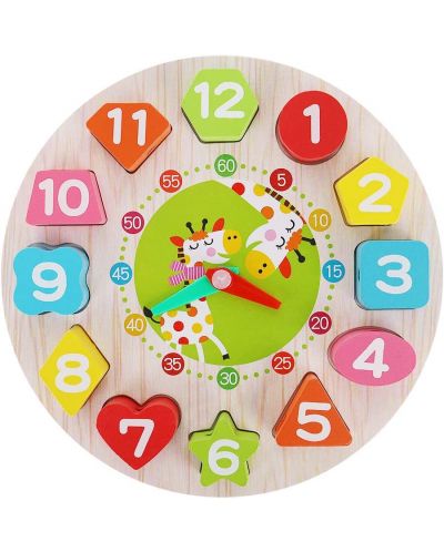 Детска играчка Iso Trade - Дървен часовник - 1