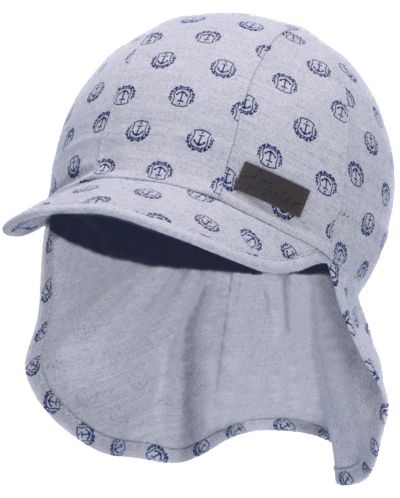 Детска лятна шапка с платка с UV 50+ защита Sterntaler - С котвички, 47 cm, 9-12 месеца, сива - 4