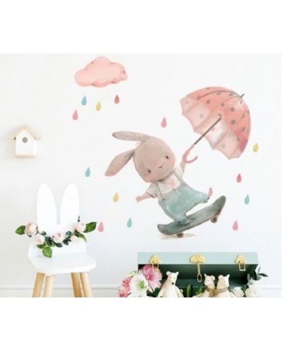 Детски стикери за стена за детска стая Sipo - Зайче с чадър - 2