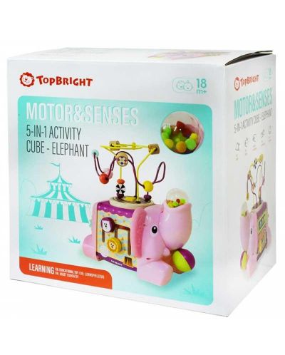 Детска играчка 5 в 1 Top Bright - Activity Elephant, розова - 3