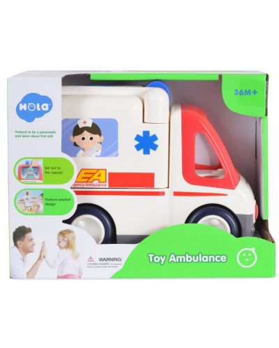 Детска играчка 2 в 1 Hola Toys - Музикална линейка - 1