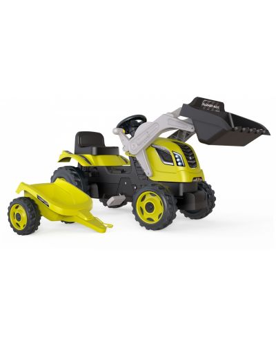 Детски трактор с педали и лопата Smoby Farmer XL - С ремарке, зелен - 3