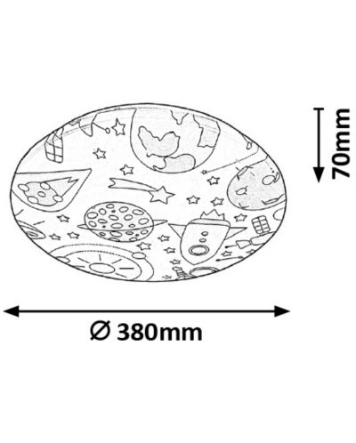 Детски LED плафон Rabalux - Hanka 3417, 24W, 3000K, 1560lm, 7 х 38 cm, многоцветен - 5