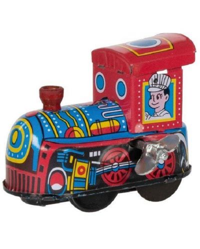 Детска играчка Gоki - Метален локомотив с навиващ се механизъм - 1