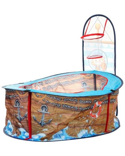 Детска палатка за игра с баскетболен кош Ittl - Пиратски кораб - 1