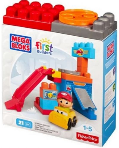 Детски строител Fisher Price Mega Bloks - Въртящият се гараж - 1