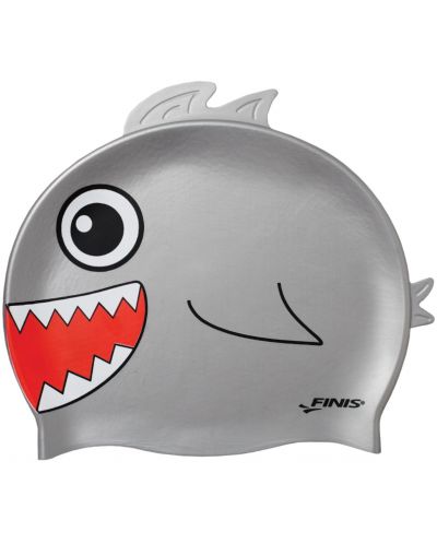 Детска плувна шапка Finis - Акула, сива - 1