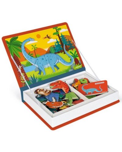 Детска магнитна книга Janod - Динозаври, 50 части - 3