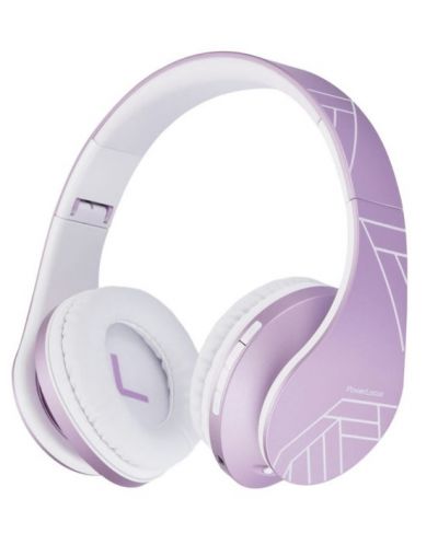 Детски слушалки PowerLocus - P2, безжични, бели/лилави - 1