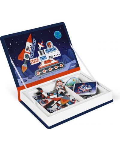 Детска магнитна книга Janod - Космос, 50 части - 3