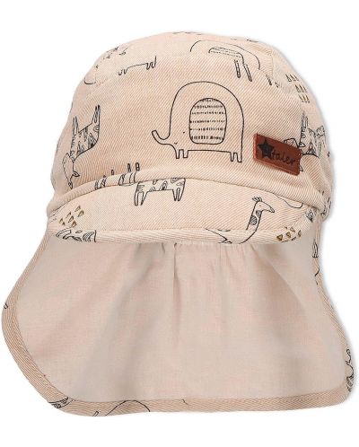 Детска лятна шапка с UV 50+ защита Sterntaler - С животни, 49 cm, 12-18 месеца, бежова - 5