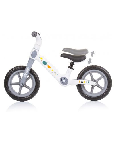 Детско колело за баланс Chipolino - Дино, бяло и сиво - 3