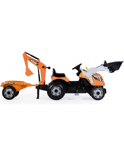 Детски трактор с педали Smoby - Builder Max, оранжев - 3
