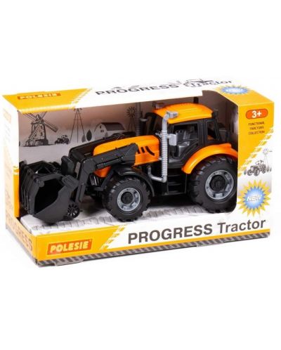 Детска играчка Polesie Progress - Инерционен трактор със затваряща се лопата - 1