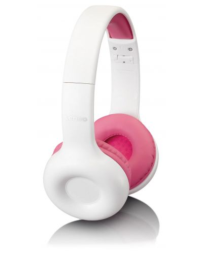 Детски слушалки Lenco - HP-010PK, розови/бели - 2