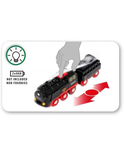 Детска играчка Brio - Парен локомотив с вагон - 4