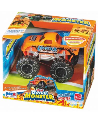 Детска играчка RS Toys - Мини джип с големи гуми, оранжев - 1