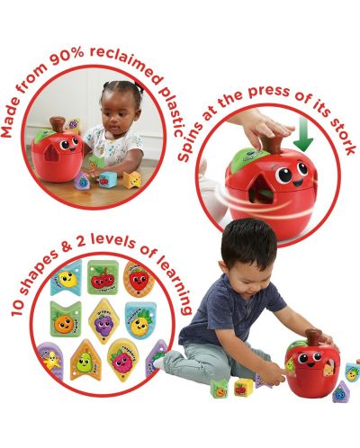 Детска играчка за сортиране Vtech - Ябълка, с формички - 4
