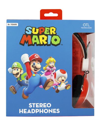 Детски слушалки OTL Technologies - Super Mario Icon, червени - 4