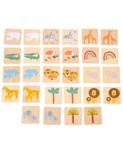 Детска мемори игра Small Foot - Сафари животни, 28 части - 3
