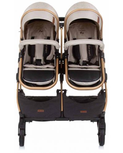 Детска количка за близнаци Chipolino - Дуо Смарт, пясък - 7