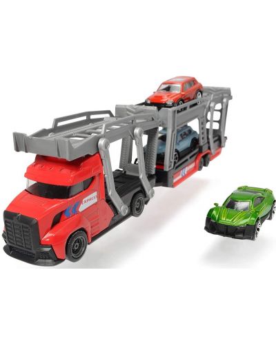 Детска играчка Dickie Toys -  Автовоз с три коли, червен - 2