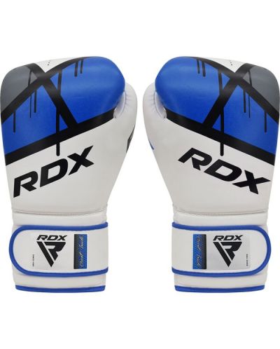 Детски боксови ръкавици RDX - J7, 6 oz, бели/сини - 3