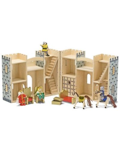Детска дървена играчка Melissa & Doug - Рицарски замък с фигурки - 2