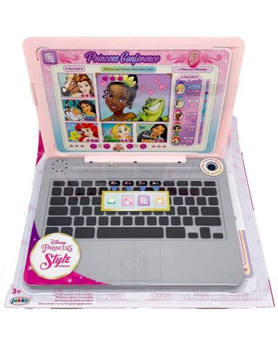 Детска играчка Jakks Pacific - Музикален лаптоп, Дисни принцеси - 1