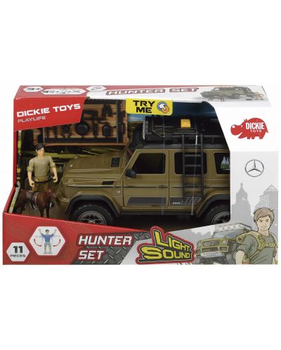 Детска играчка Dickie Toys Playlife - Джип с ловец и куче, 23 cm - 7