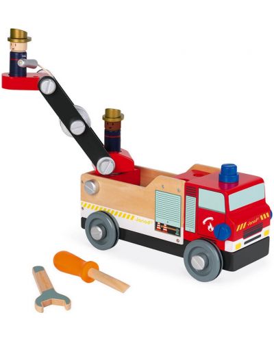 Детска играчка Janod - Направи пожарна кола, Diy - 4