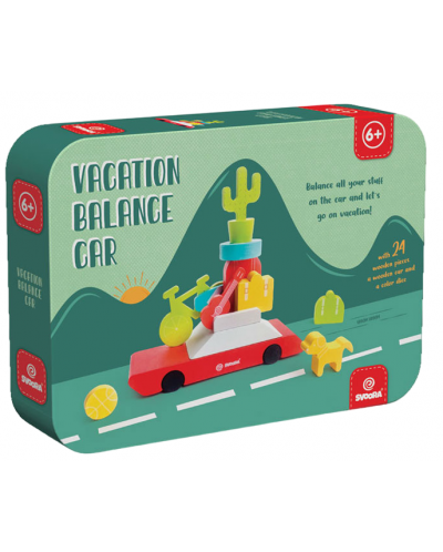 Детска дървена игра за баланс Svoora - На ваканция с кола - 5