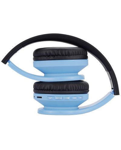 Детски слушалки с микрофон PowerLocus - P1, безжични, сини - 4