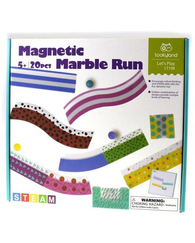 Детска игра Tooky Land - Магнитна писта с топчета, Marble Run - 1
