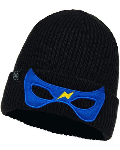 Детска шапка BUFF - Knitted hat Funn Hero, черна - 1