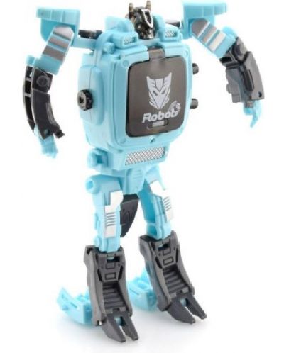 Детска играчка Raya Toys - Трансформиращ се робот-часовник, син - 1