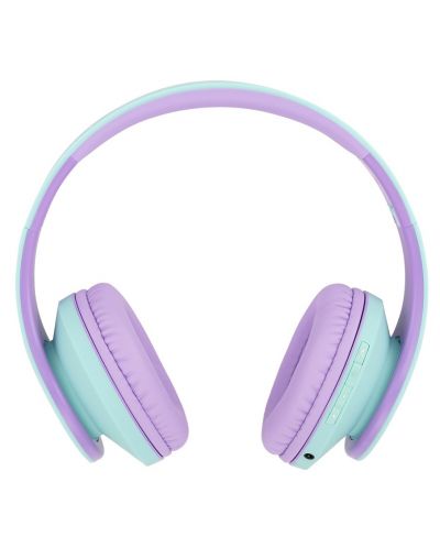 Детски слушалки PowerLocus - P2, безжични, зелени/лилави - 2