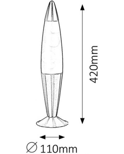 Декоративна лампа Rabalux - Lollipop 4106, 25 W, 42 x 11 cm, лилава - 2
