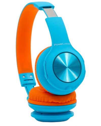 Детски слушалки PowerLocus - PLED, безжични, сини/оранжеви - 2
