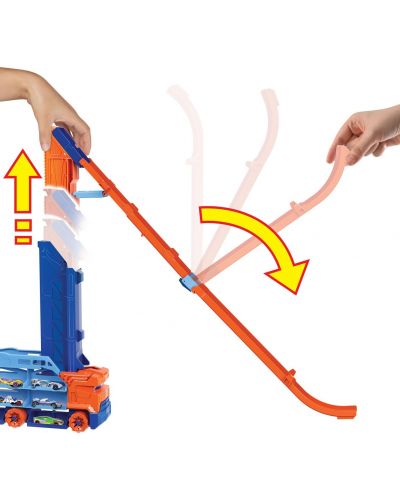 Детска играчка Hot Wheels City - Автовоз с писта за спускане, с количка - 5