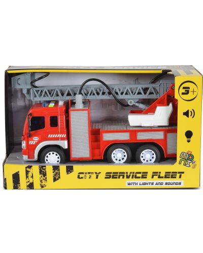 Детска играчка Moni Toys - Пожарен камион с кран и помпа, 1:16 - 1