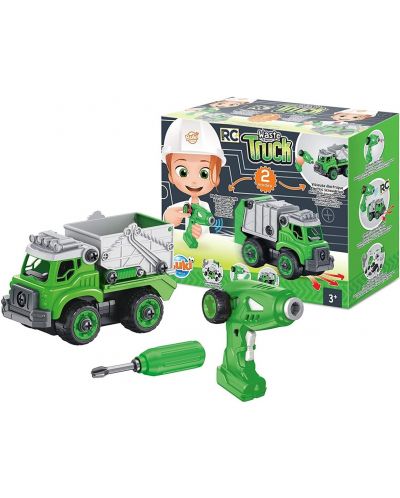 Детска играчка Buki - Боклукчийски камион с радиоуправление и отвертка - 4