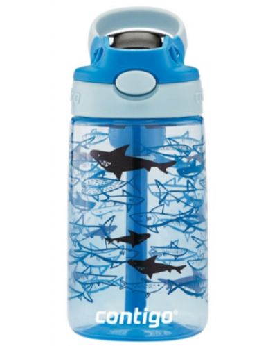 Детска бутилка Contigo Cleanable - Sharks, 420 ml, синя - 3