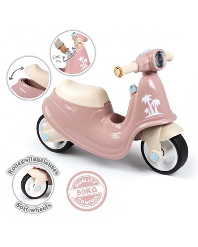 Детски скутер за бутане Smoby - Розов - 2
