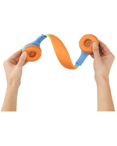 Детски слушалки с микрофон Hama - Kids Guard, сини/оранжеви - 2