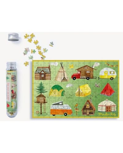 Детски мини пъзел Moulin Roty - Нощ в гората, 150 части