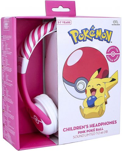 Детски слушалки OTL Technologies - Pokemon Pokeball, розови - 3